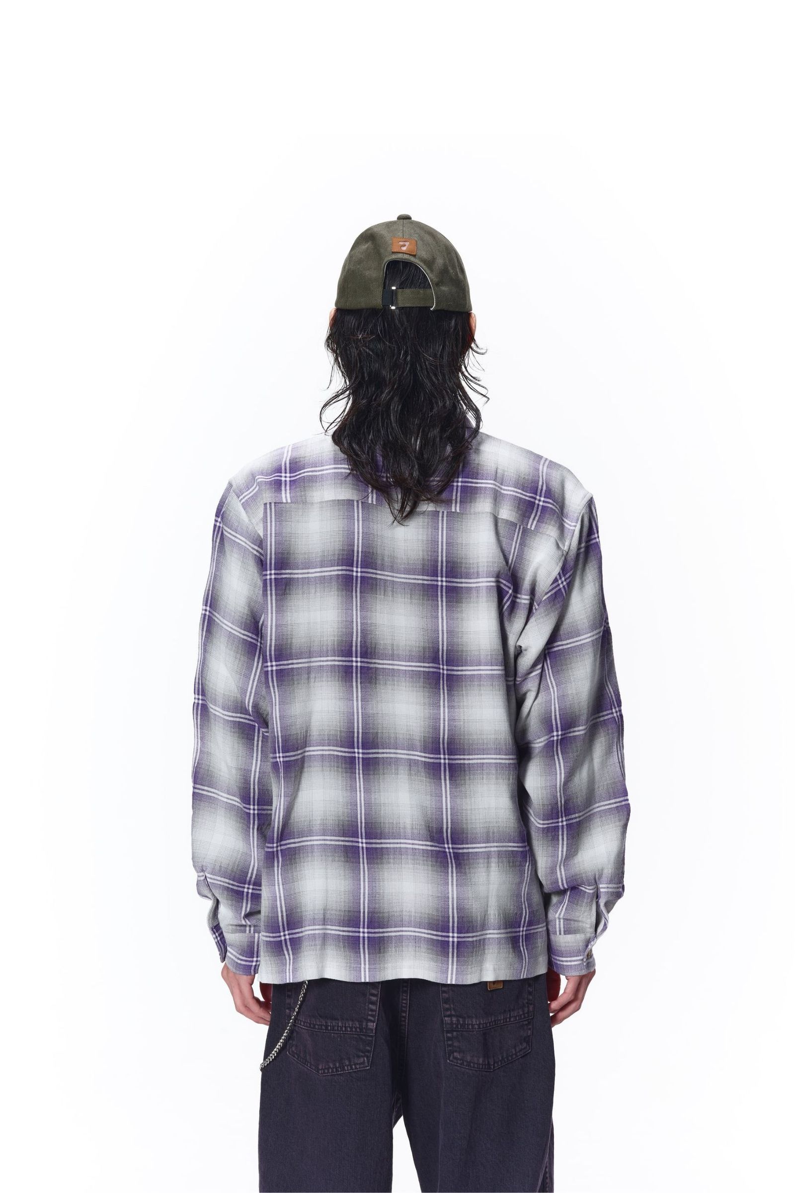 OMBRE CHECK ZIP SHIRT | PURPLE | ジップシャツ