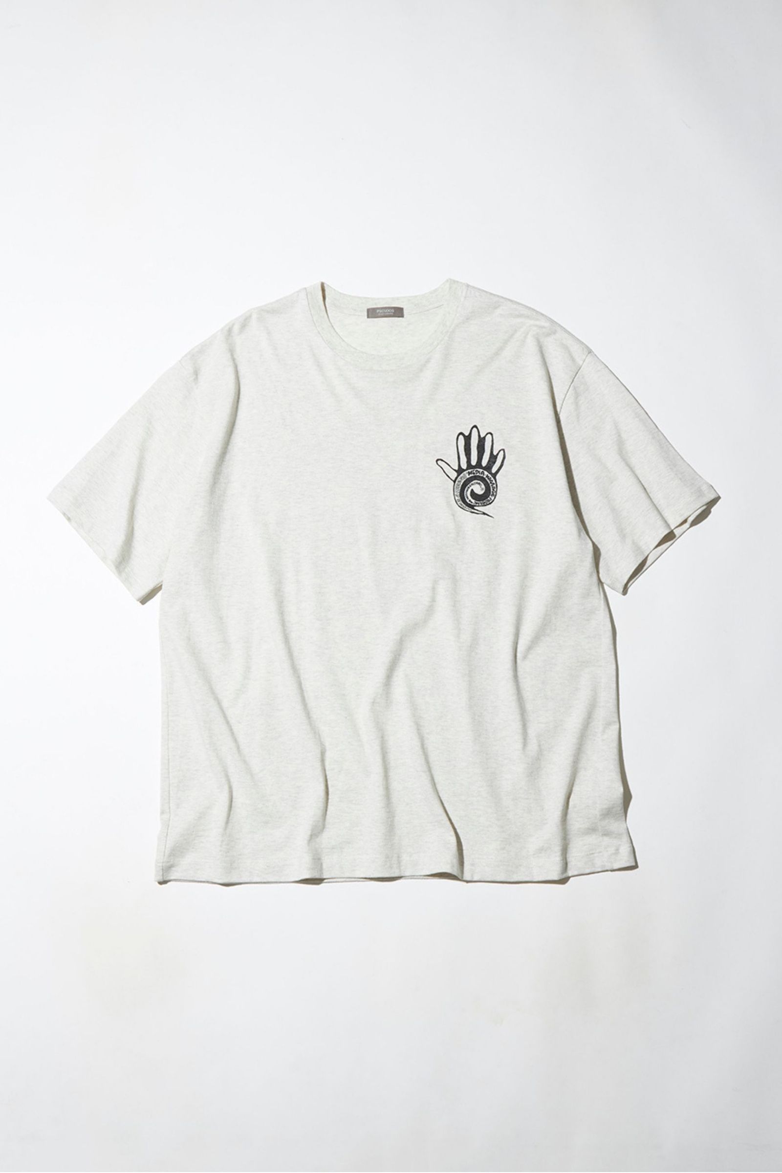PRINTED CROSS NECK T-SHIRT SS -MASSAGE-/プリントカットソー