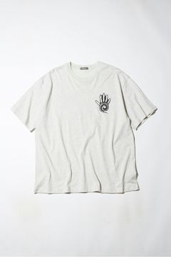 PRINTED CROSS NECK T-SHIRT SS -MASSAGE-/プリントカットソー