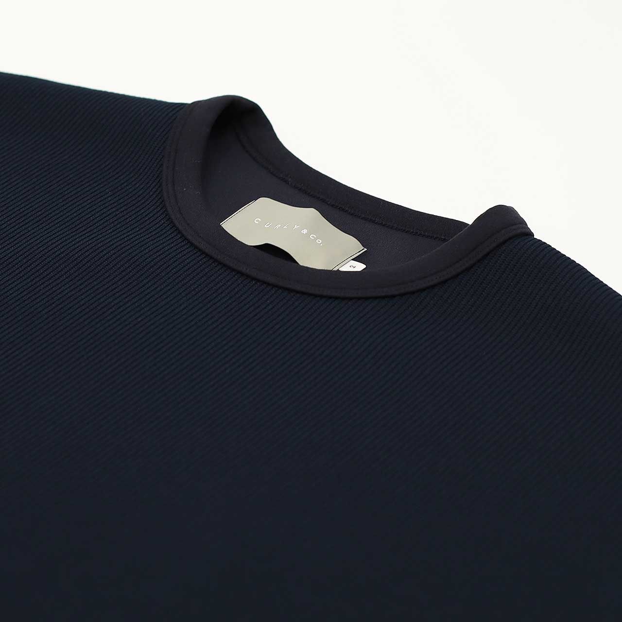 KNIT-COMBI RAYON DOUBLE-KNIT P/O | NAVY | クルーネックプルオーバー