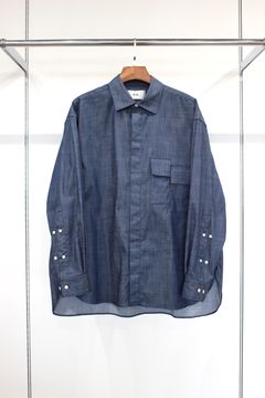 STEP POCKET FLYFRONT SHIRT/INDIGO