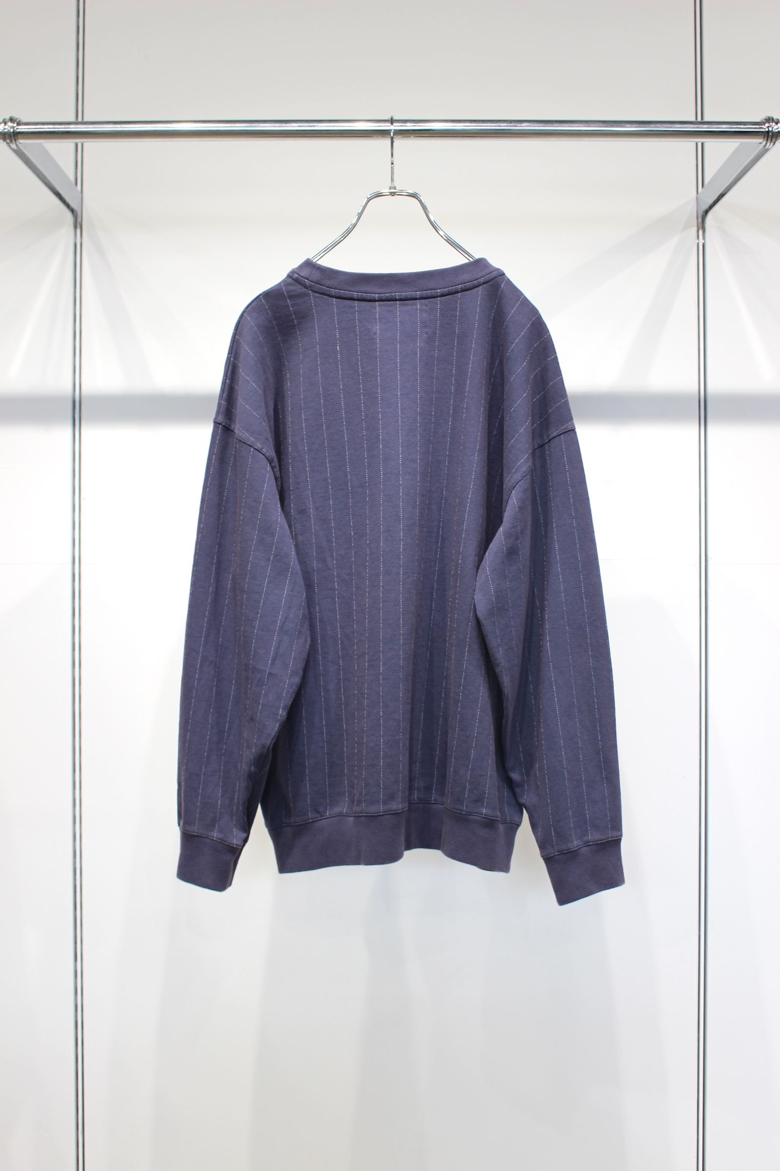 QUILTING STITCH OPEN END JERSEY Rib Gusset L/S T-Shirt | NAVY | カットソー