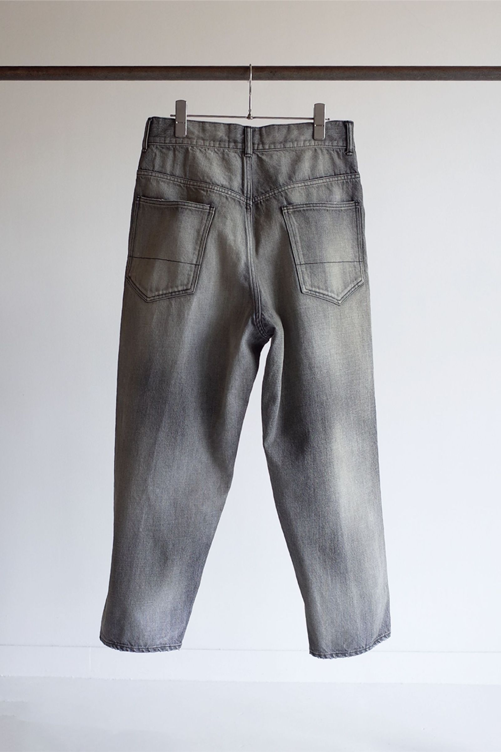 SELVEDGE TAPERED 5P BLACK DENIM PANTS/L.BLACK