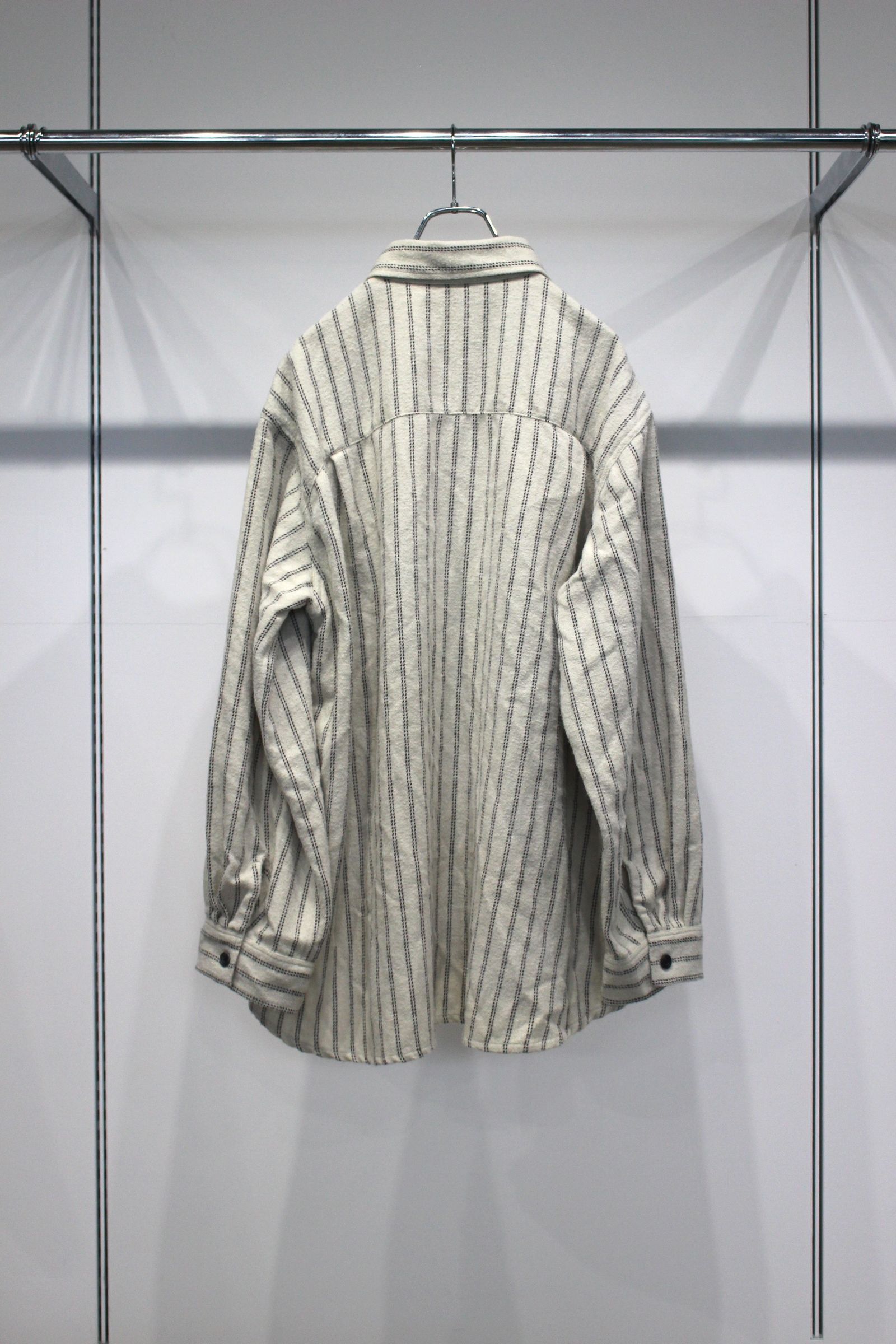 STRIPE BOXY WORK SHIRT | IVORY | シャツ