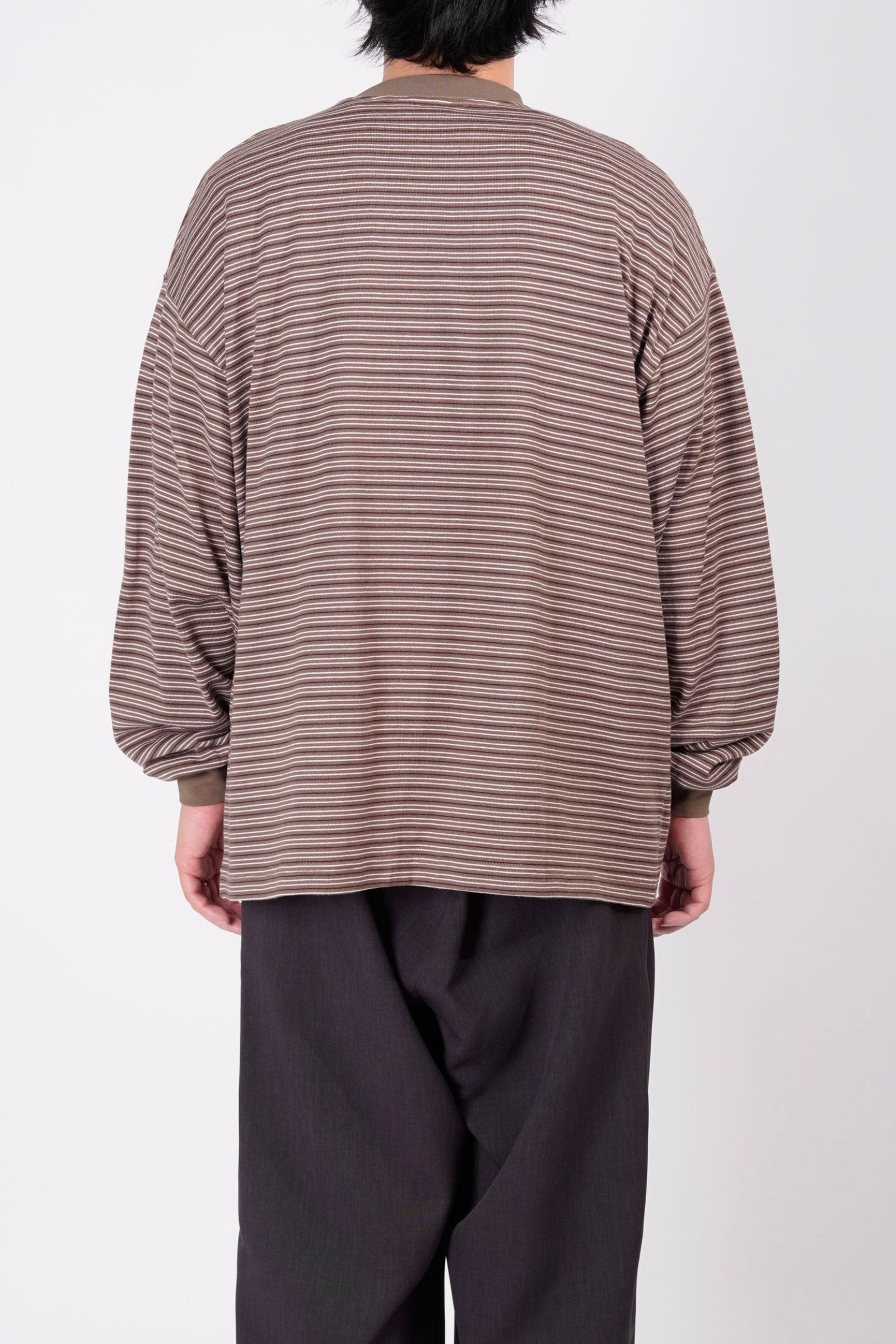 BORDER WIDE L/S T-SHIRT | KHAKI | カットソー