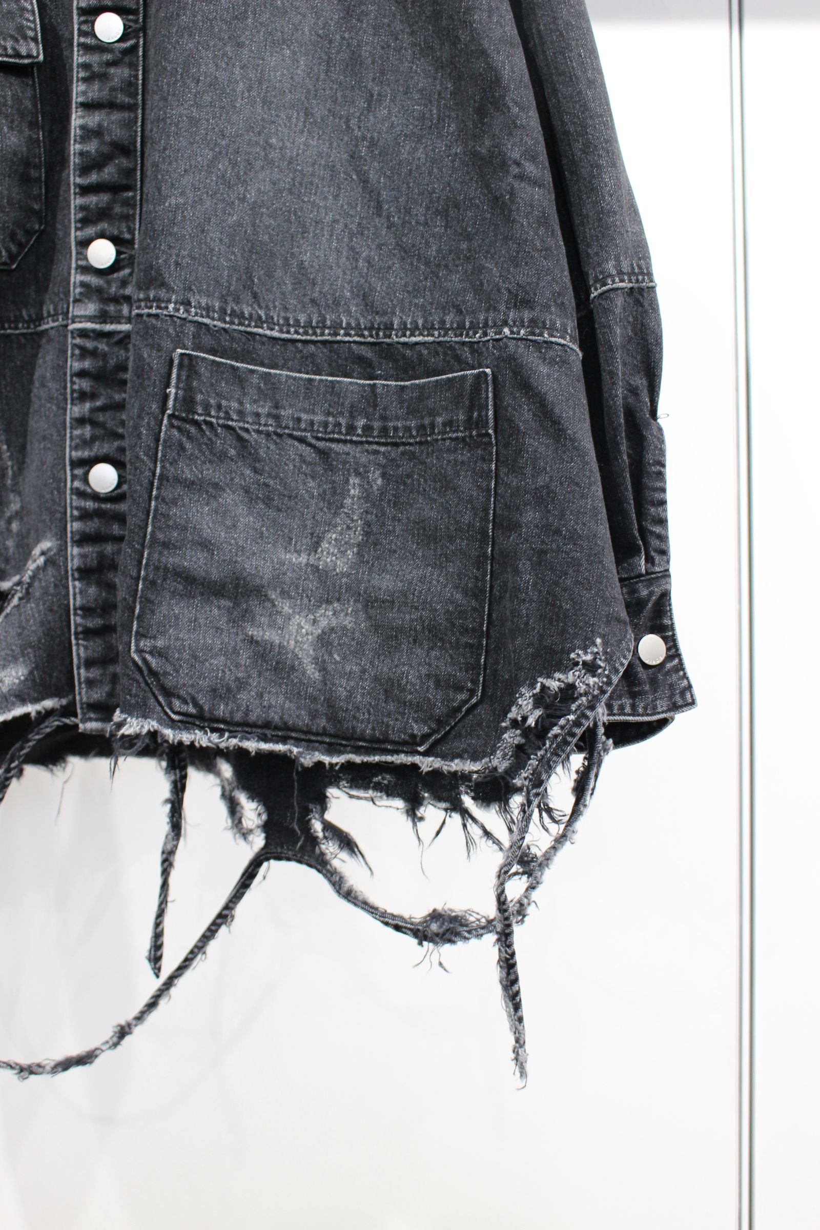 JieDa - DAMAGE OVER DENIM SHIRT/BLACK | NapsNote