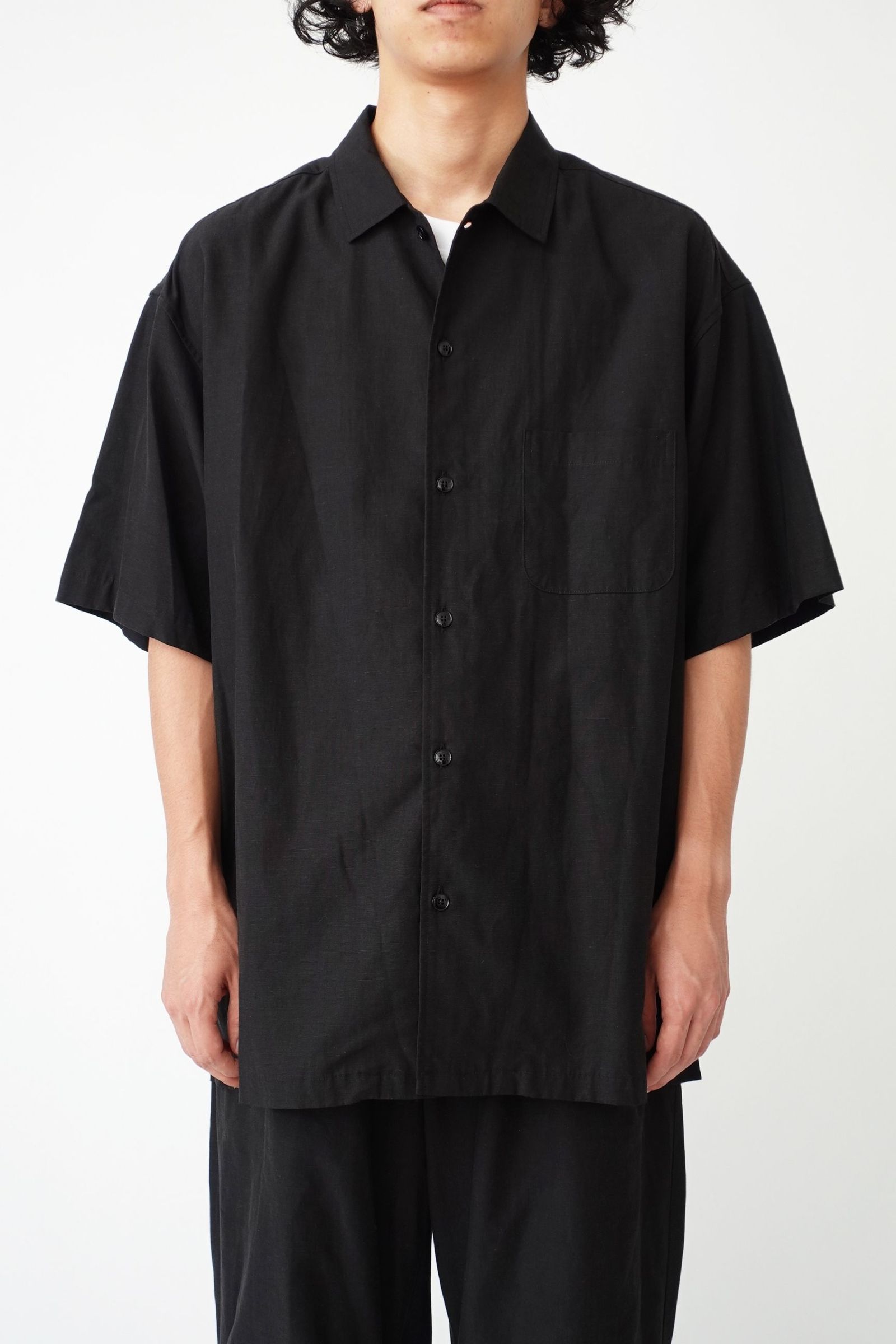 COTTON LINEN S/S OPEN COLLAR SHIRT/オープンカラーシャツ