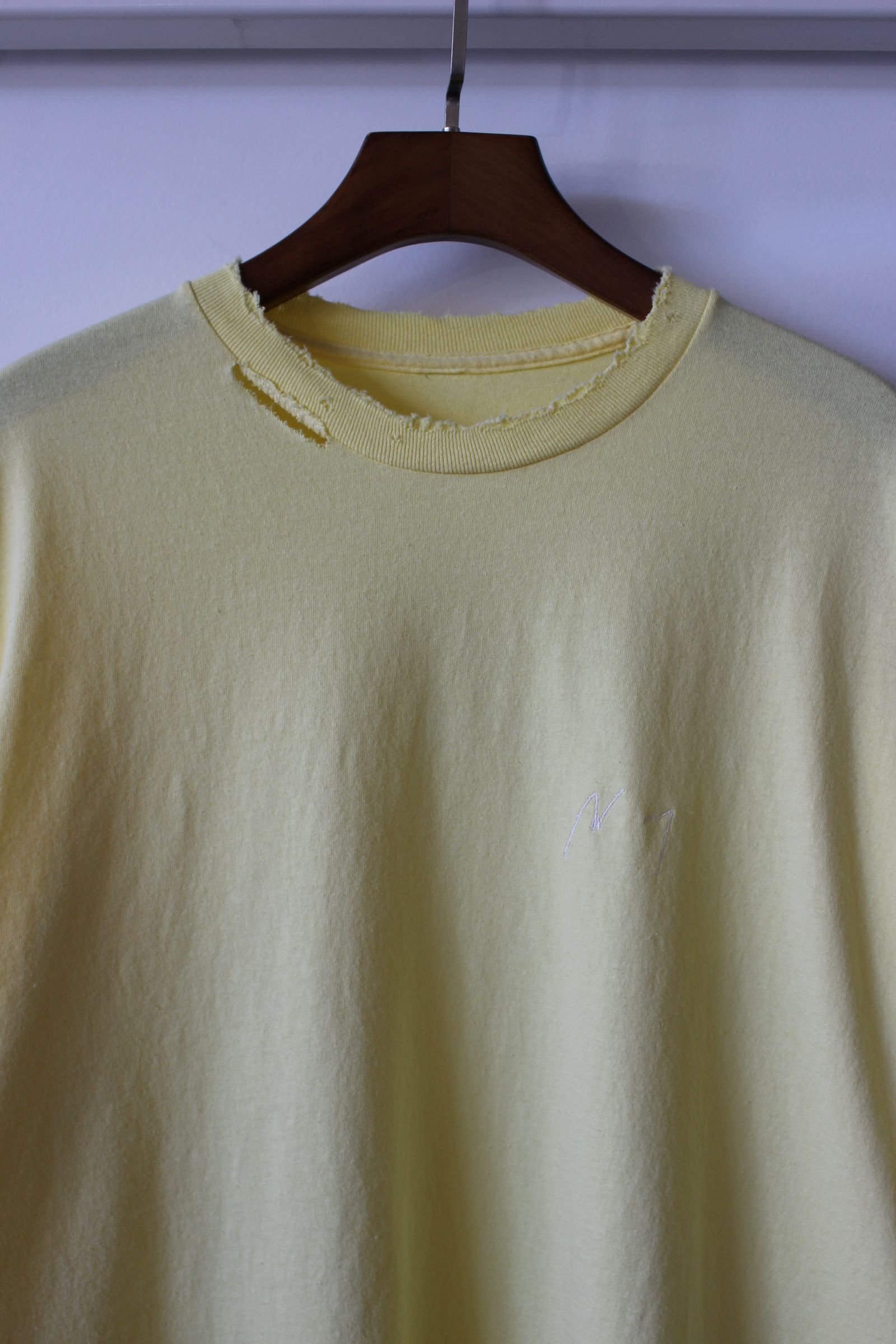 ANCELLM - DYED DAMEGE FLOWER PT LS T-SHIRT/YELLOW | NapsNote