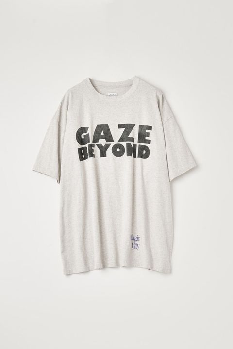 LOOSE FIT PRINT TEE : GAZE BEYOND | OATMEAL | カットソー