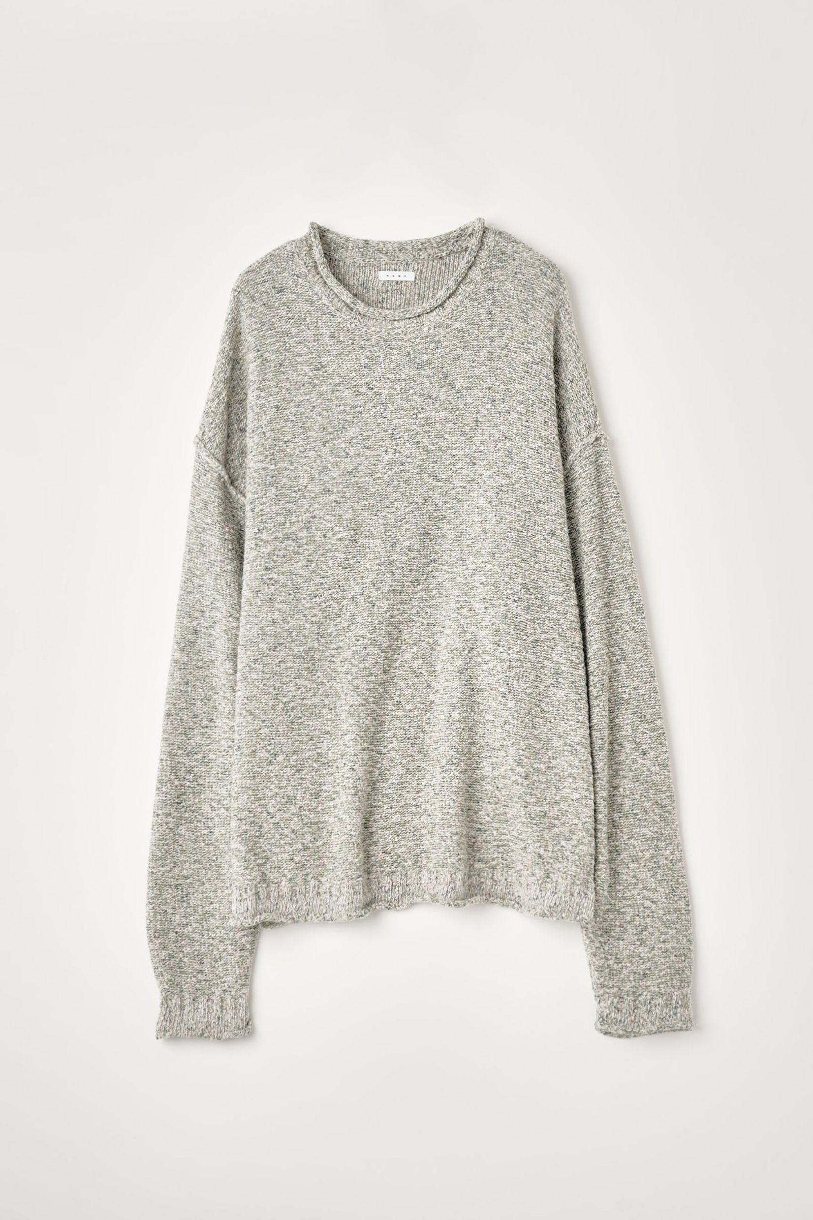 SHIFTED MELANGE KNIT PULLOVER : INSIDE OUT | MINT | ニット