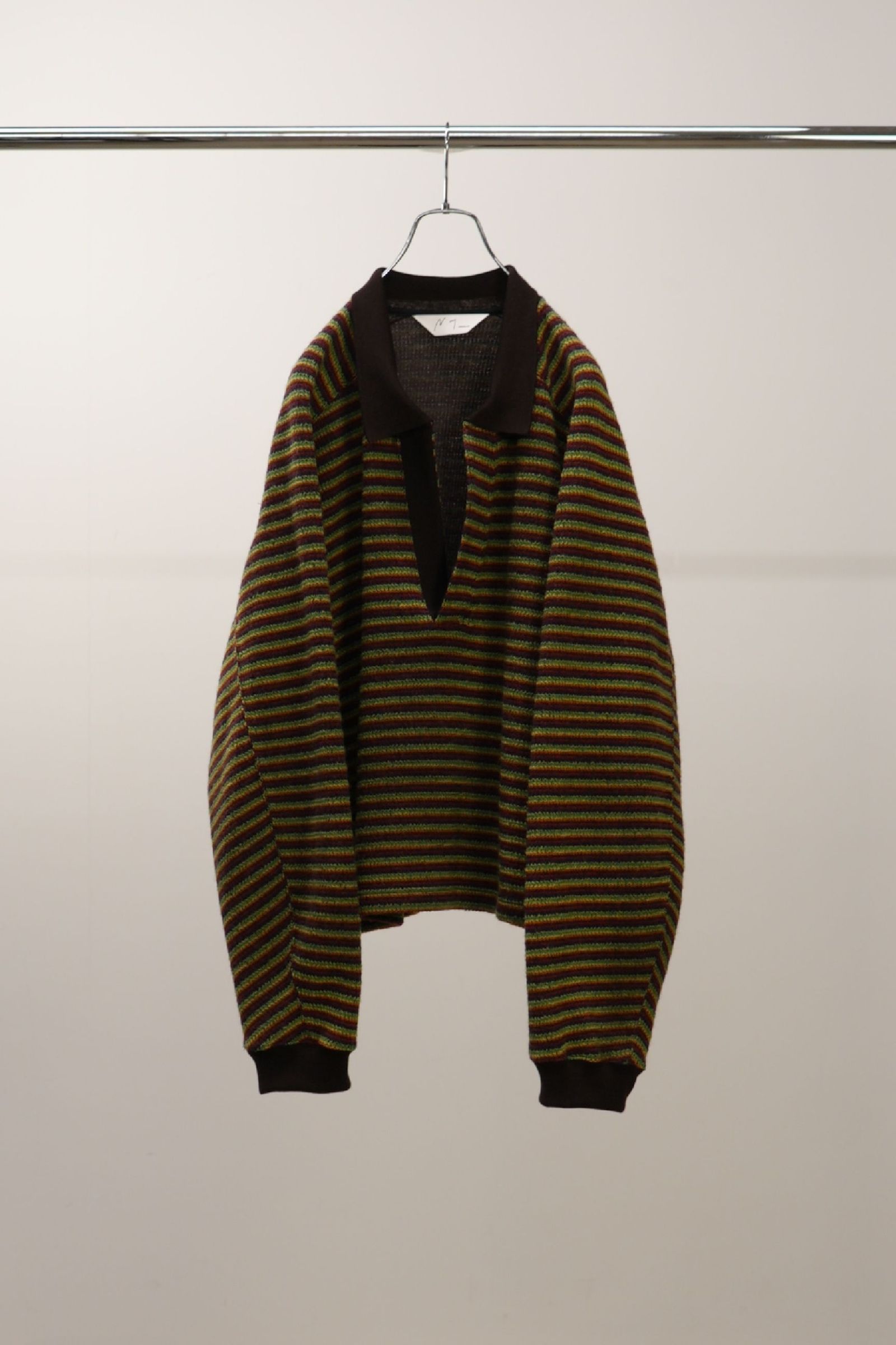 WOOL BORDER SKIPPER SHIRT | MULTI | スキッパーシャツ