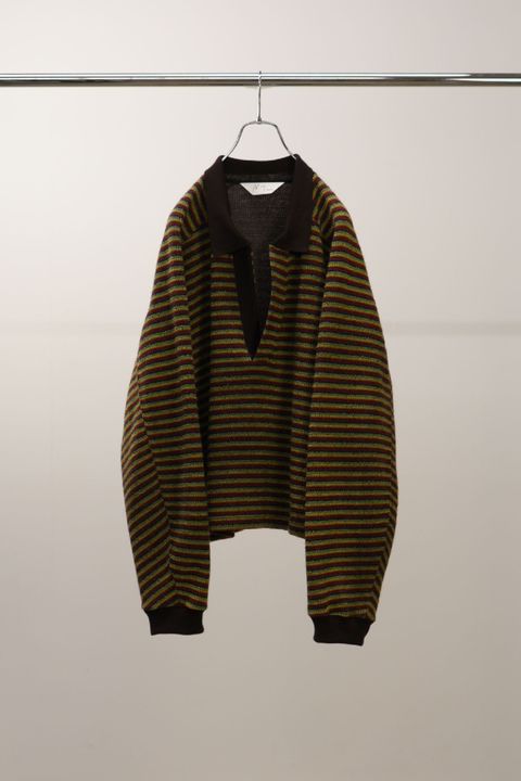 WOOL BORDER SKIPPER SHIRT | MULTI | スキッパーシャツ