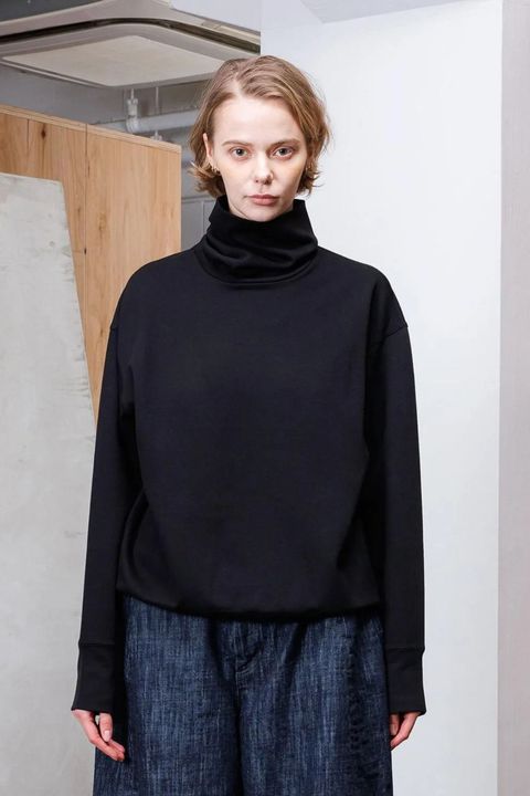 DUAL TOP Turtleneck | BLACK | カットソー