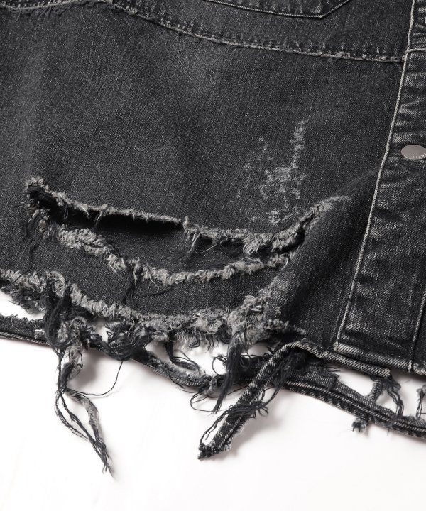DAMAGE OVER DENIM SHIRT/BLACK
