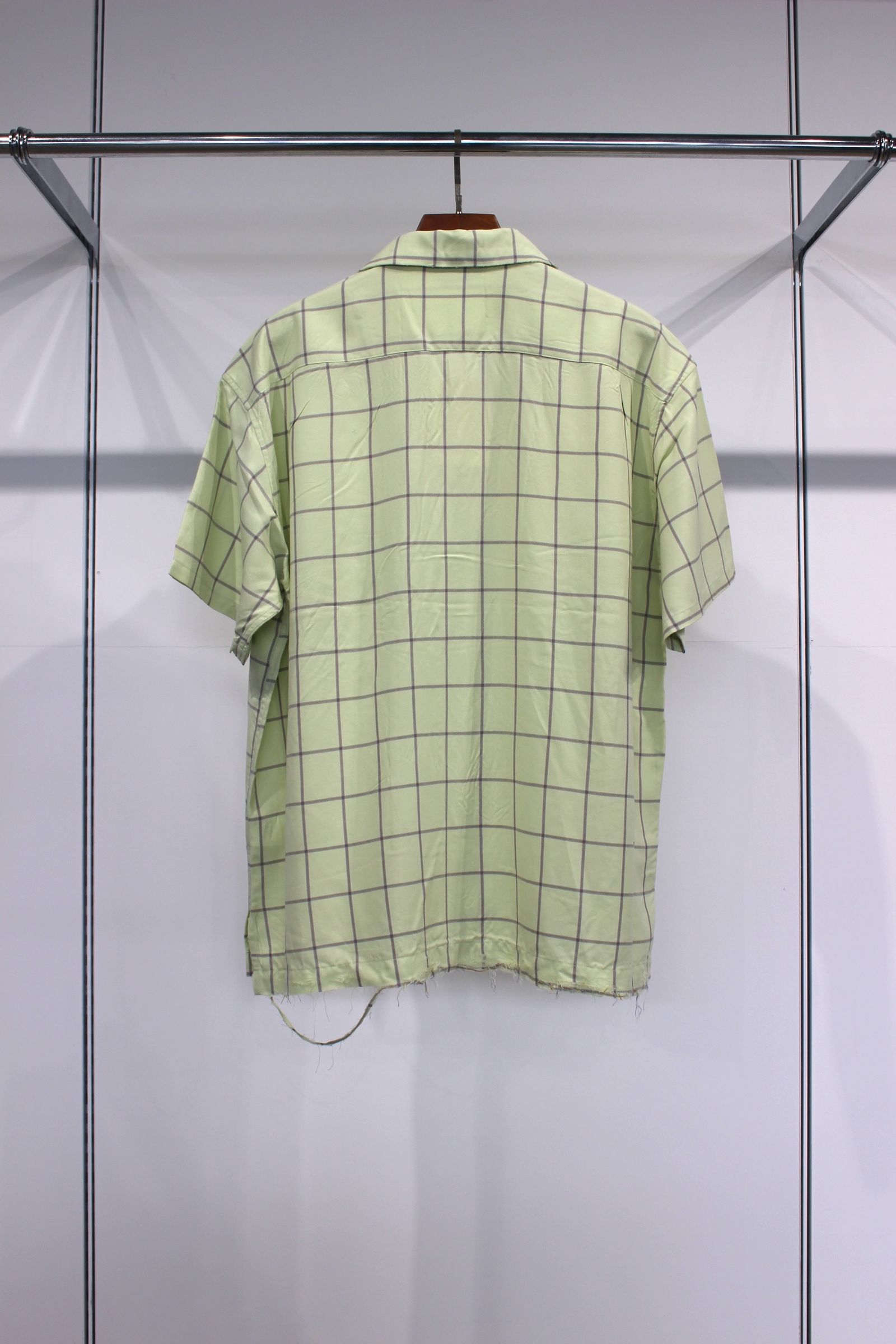 トップス ANCELLM \"RAYON CHECK SHIRT\" GREEN 2 ANCELLM / C/R CHECK OVER SHIRT -GREEN – and father