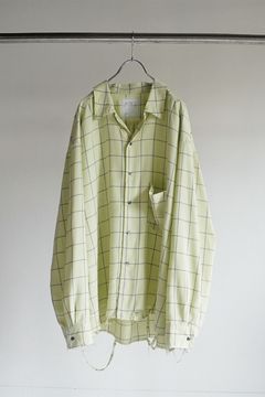 RAYON CHECK CRASH LS SHIRT | MINT | シャツ