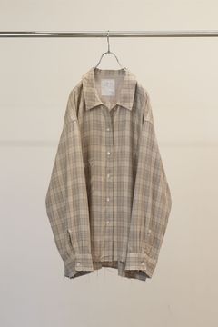 AGING RAYON CHECK SHIRT | BEIGE | シャツ