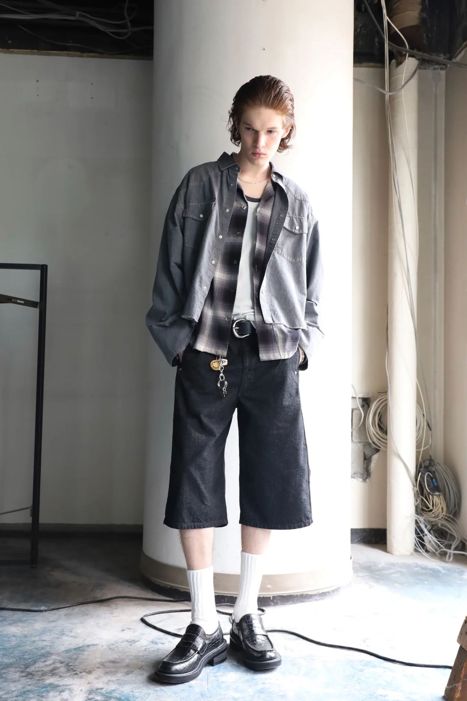 3D 3/4 DENIM PANTS | BLACK | ショートパンツ