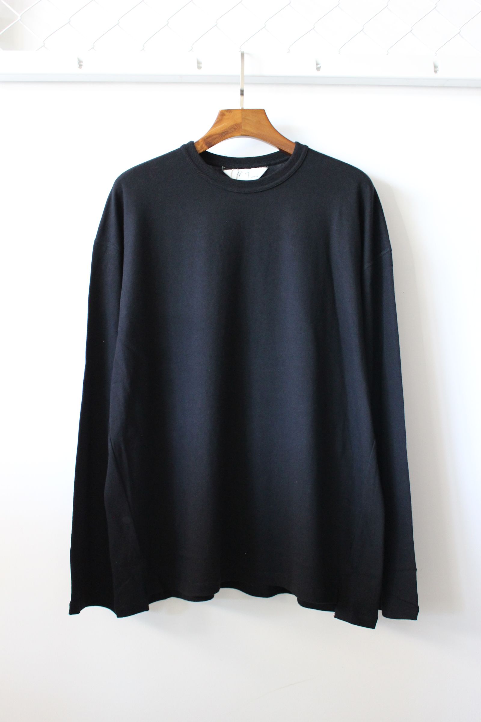 ANCELLM - C/R OVER CREWNECK L/S T-SHIRT/BLACK | NapsNote