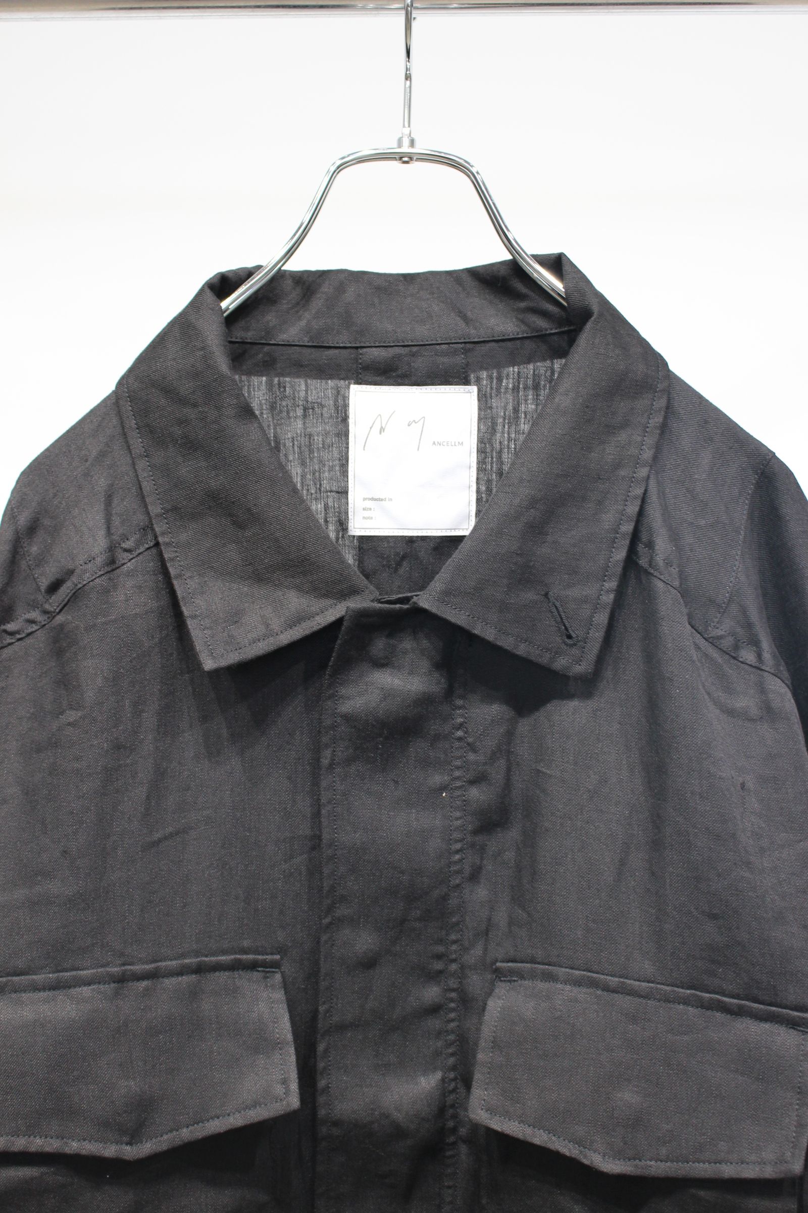 100/S LINEN FIELD JACKET | BLACK | フィールドジャケット