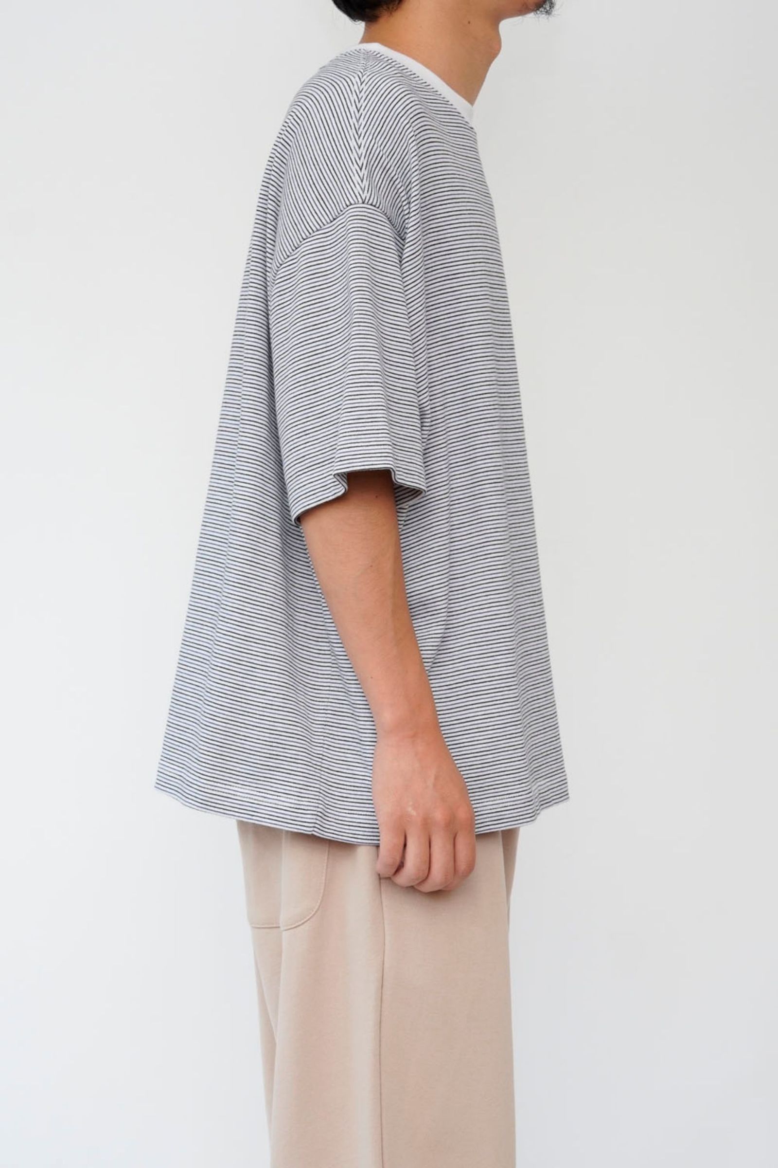 BORDER WIDE S/S T-SHIRT/WHITE