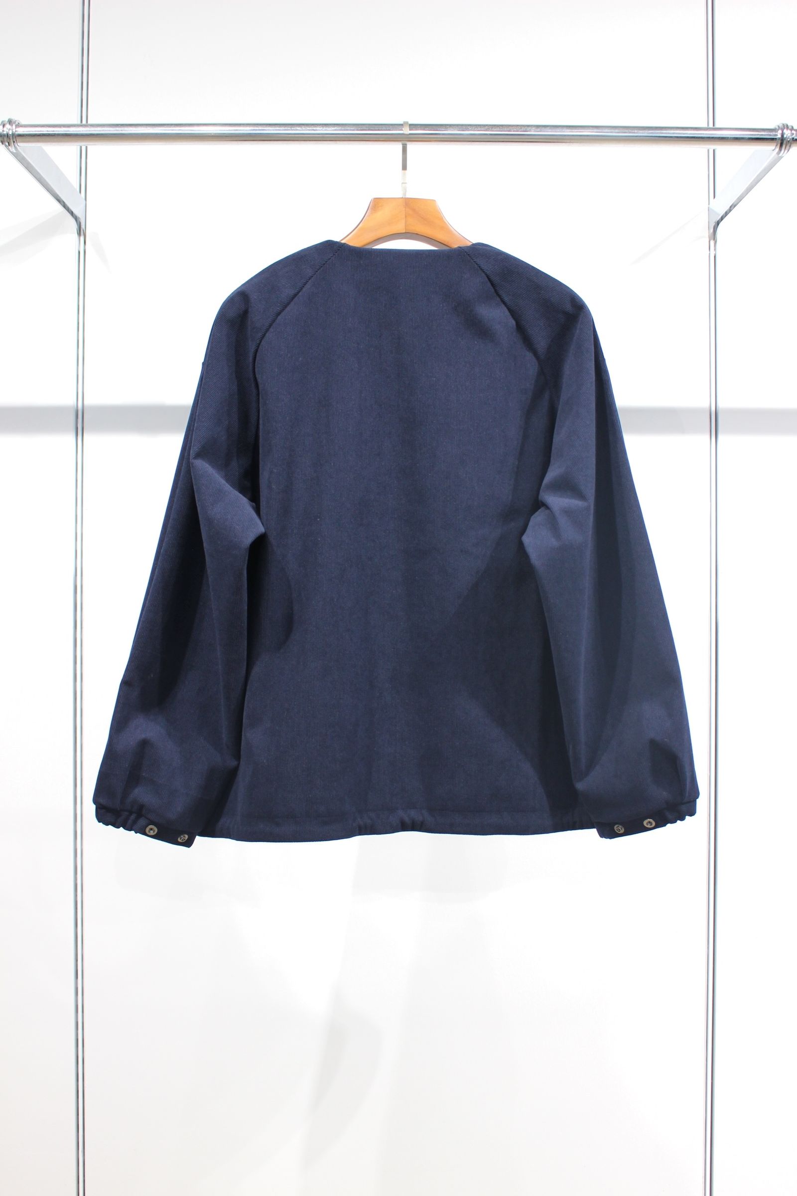 TRICOT CORDUROY COLLARLESS BLOUSON | NAVY | コーデュロイブルゾン
