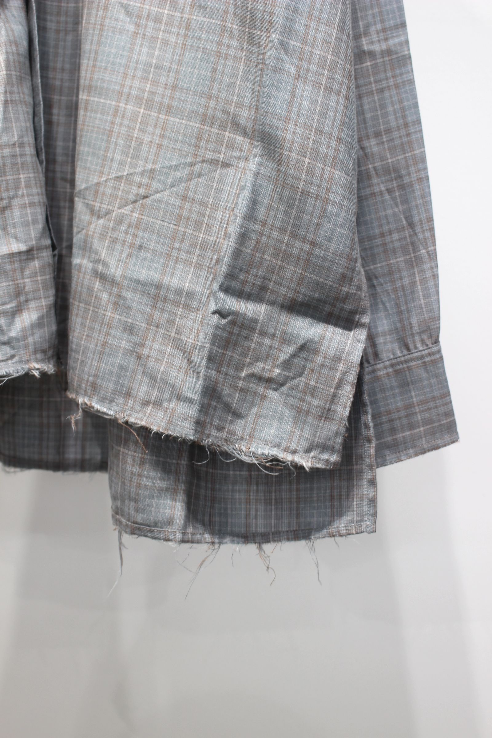 AGING RAYON CHECK SHIRT | BLUE | シャツ