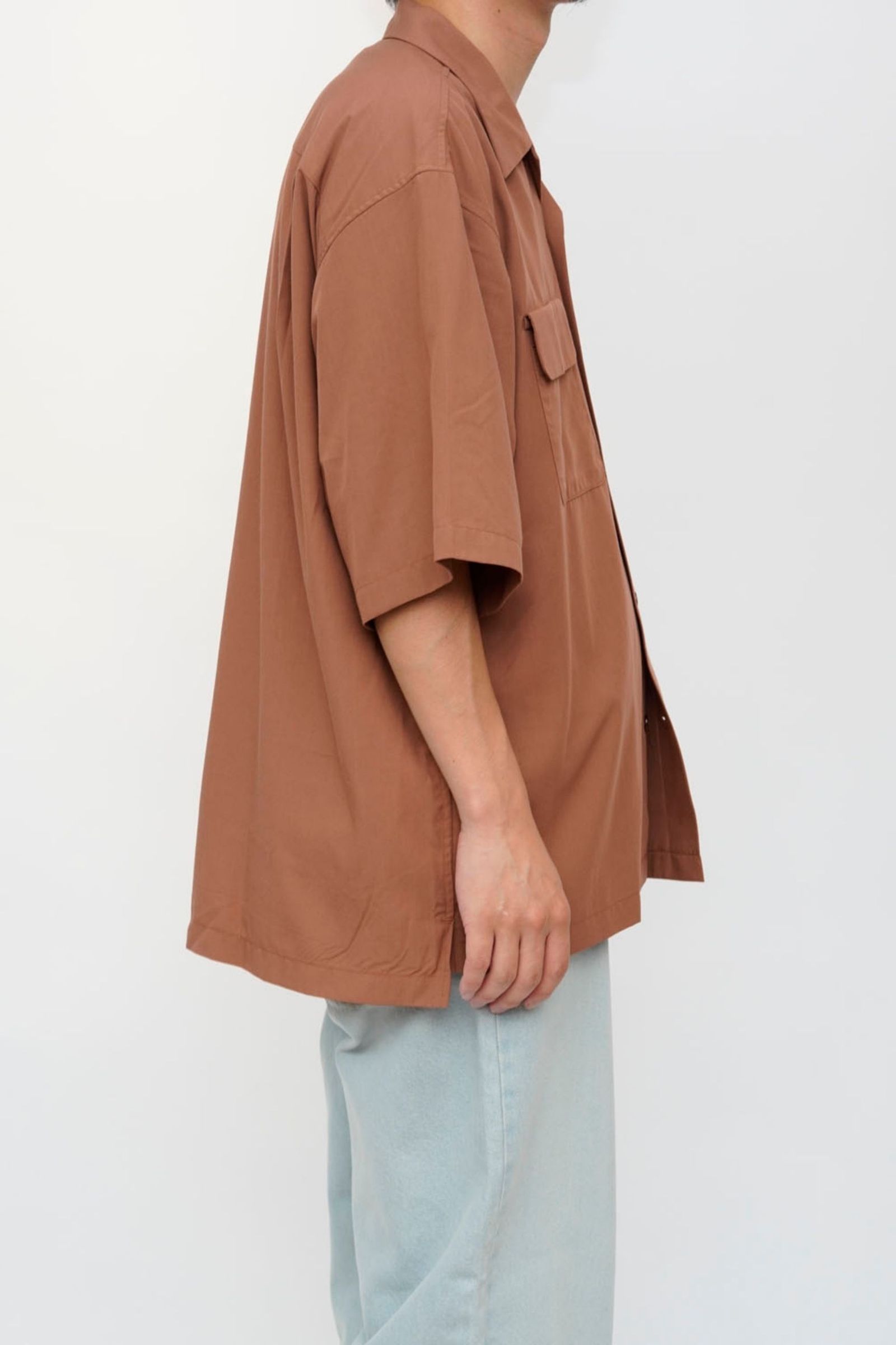 OPEN COLLOR S/S SHIRTS | BROWN | シャツ