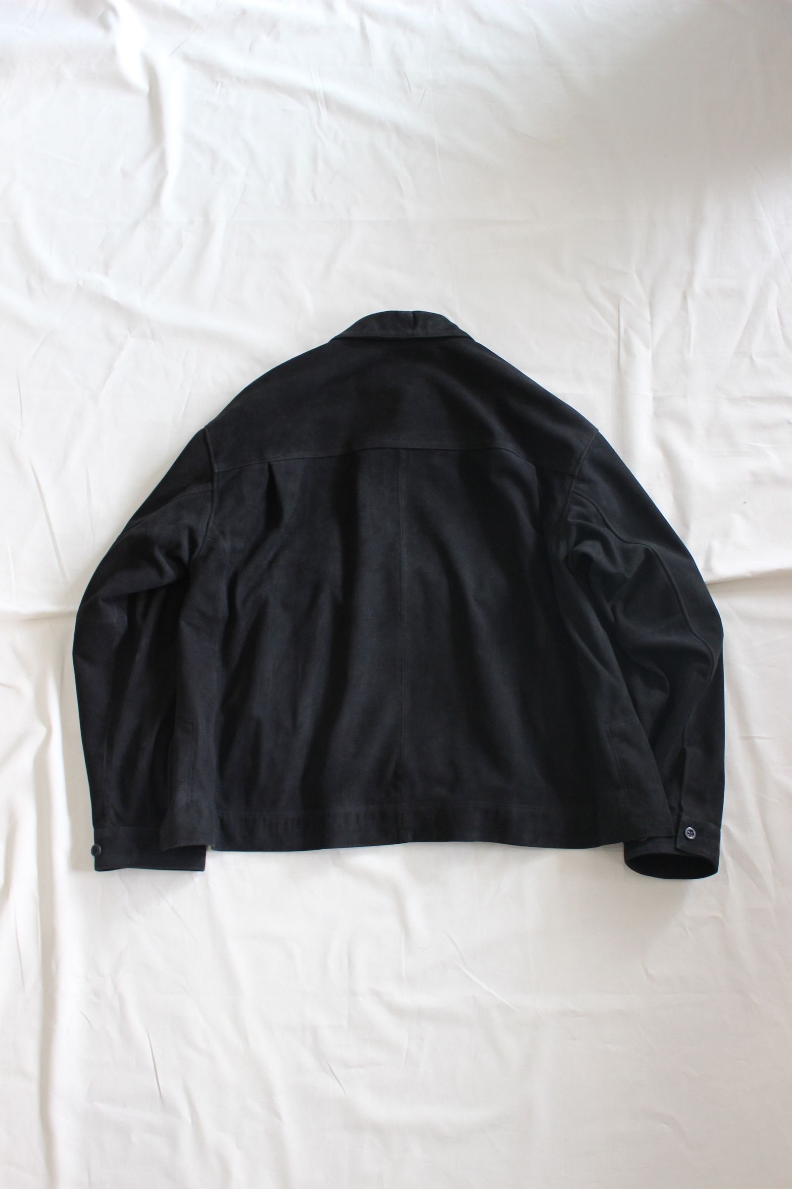 ANCELLM - SUEDE SHORT SHIRT JACKET | BLACK | スウェード