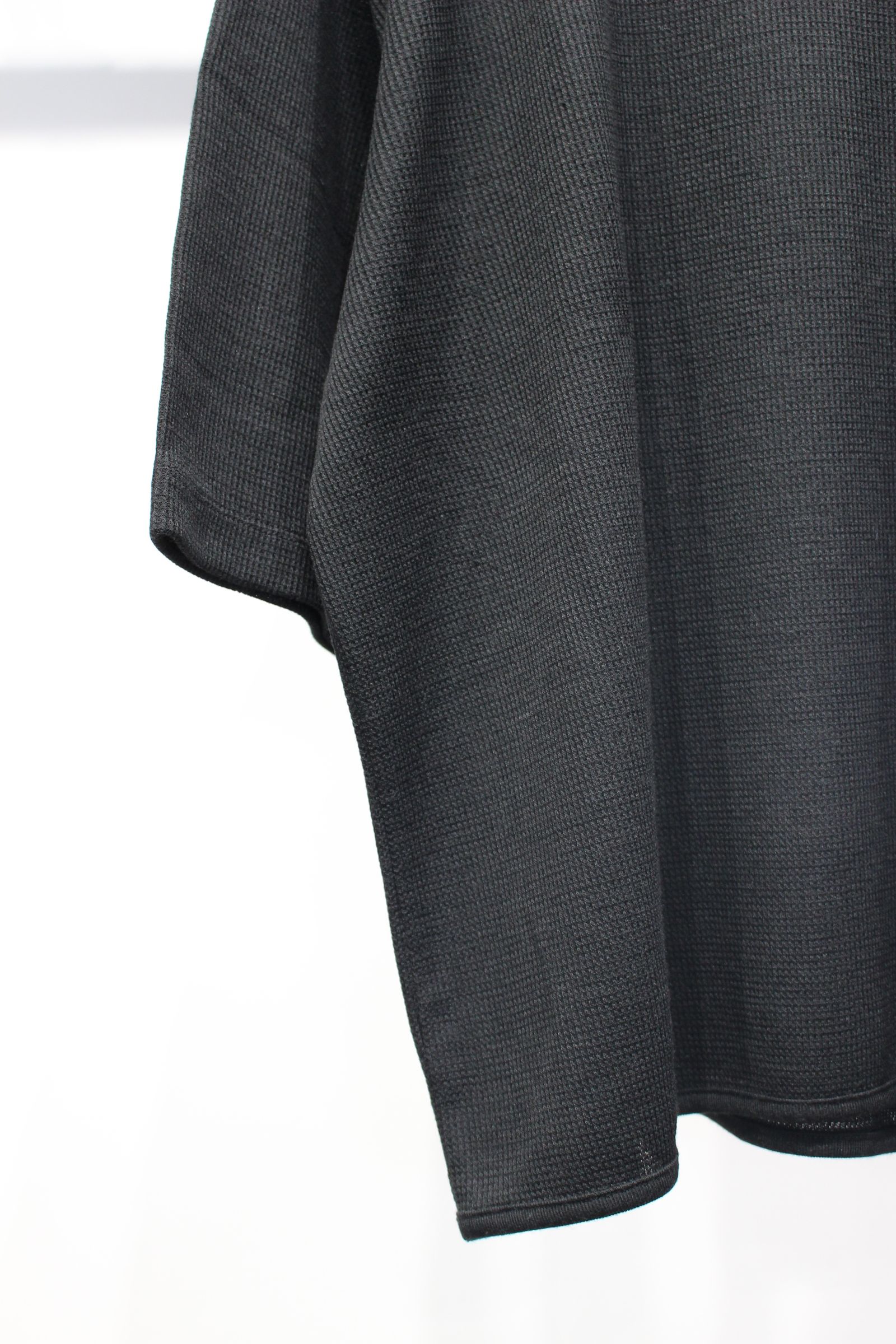 [ラスト1点] PRIME WOOL WAFFLE TEE | BLACK | ウールワッフル