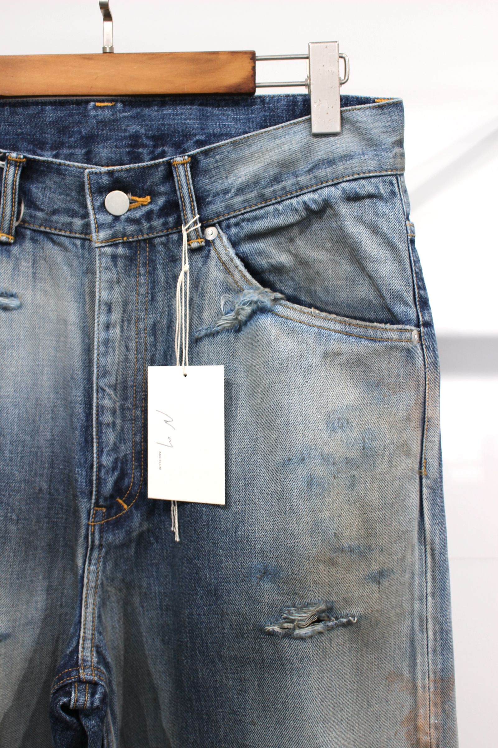 CRASH SELVEDGE DENIM STRAIGHT 5P PANTS/INDIGO