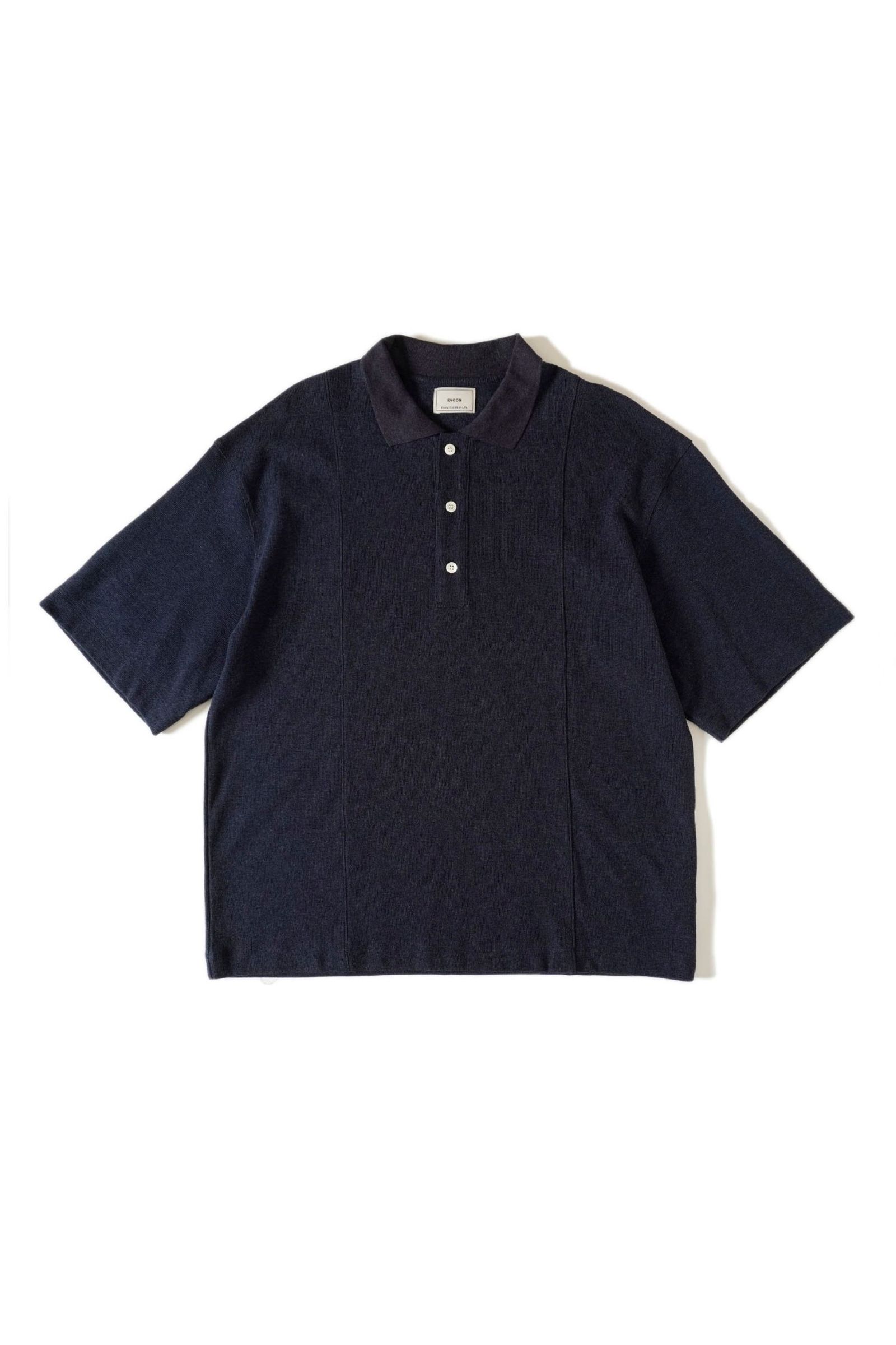 トップス EVCON COTTON KNIT S/S POLO/BLACK EVCON - COTTON KNIT S/S POLO/BLACK | NapsNote
