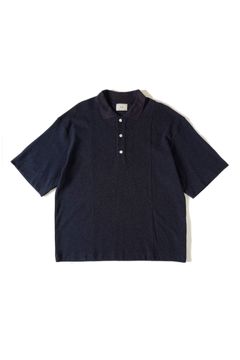 COTTON KNIT S/S POLO/NAVY