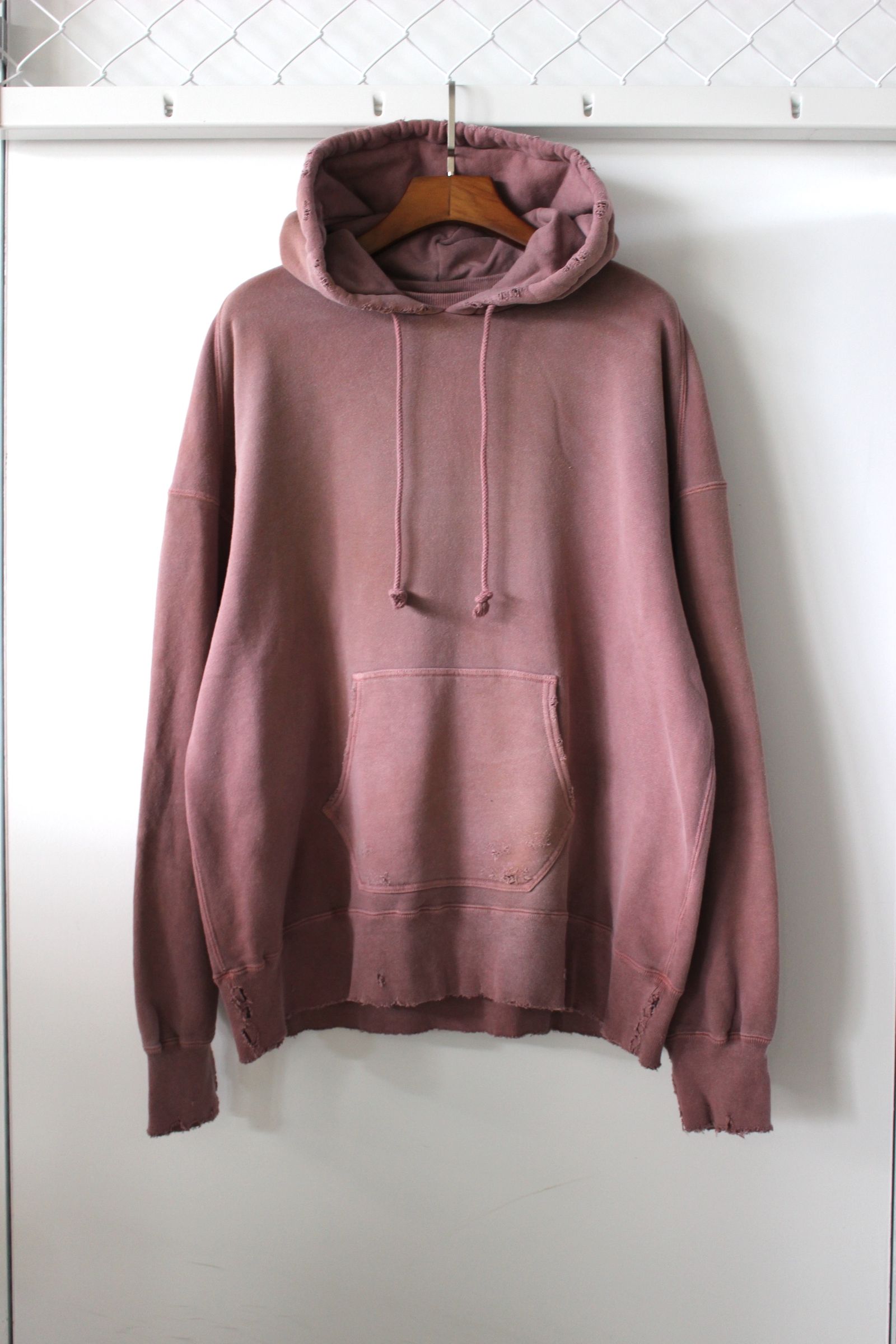 ANCELLM - DYED DAMAGE HOODIE/D.PINK | NapsNote