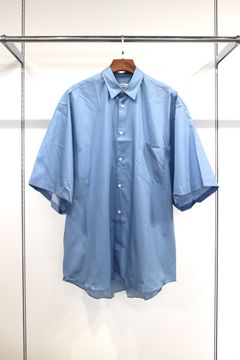 HYPER BIG 200/2 SUPIMA TWILL S/S REGULAR COLLAR SHIRT/BLUE