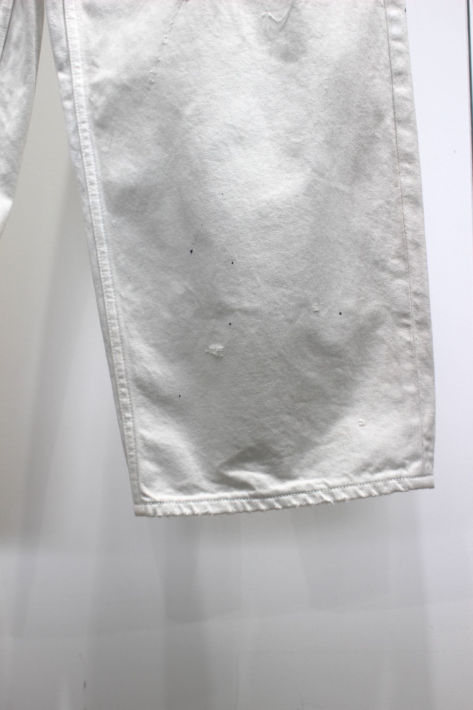 DAMAGE WIDE 5P DENIM PANTS | WHITE | ダメージデニム
