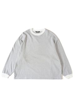 BORDER WIDE L/S T-SHIRT/WHITE