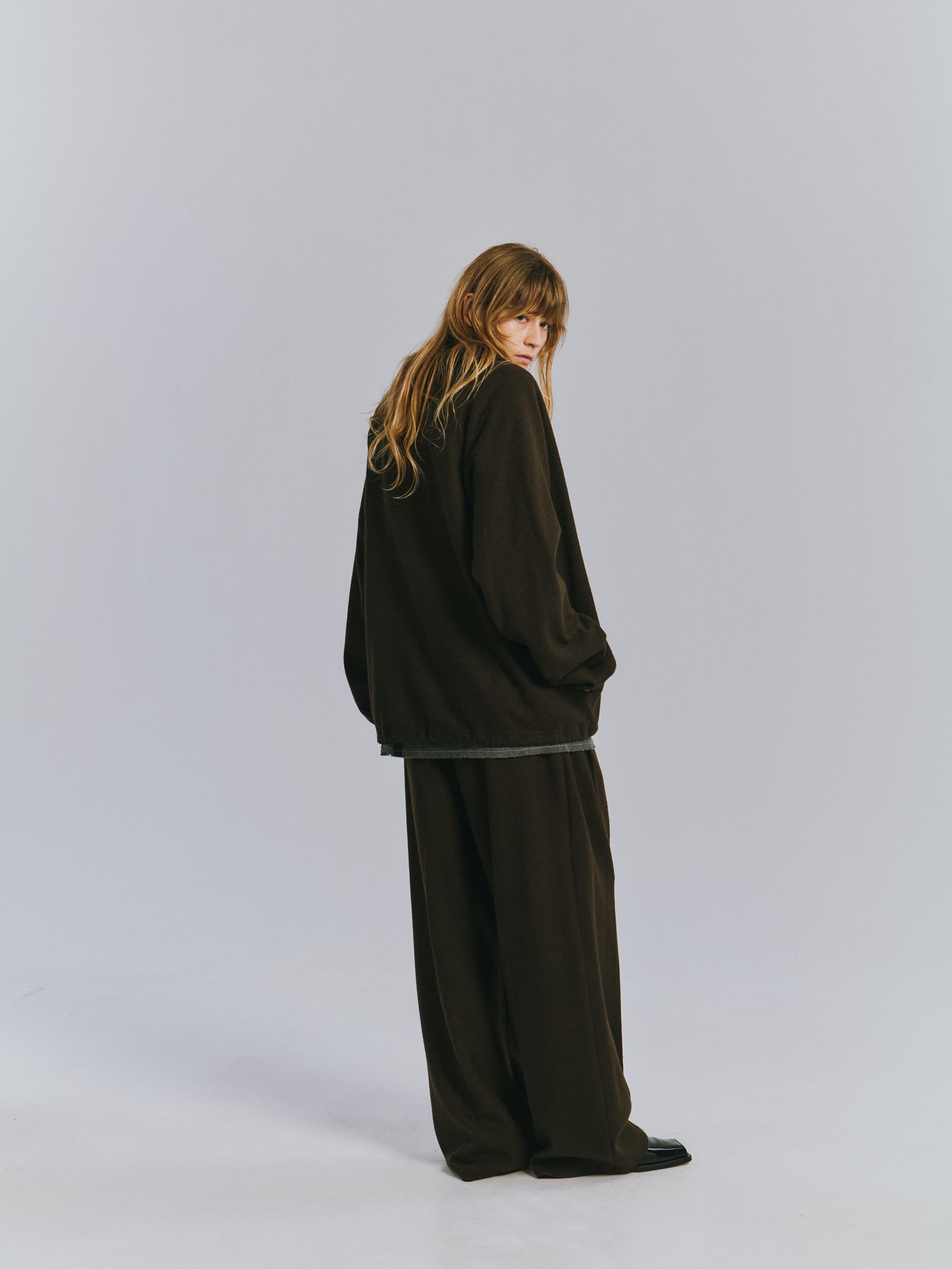 [ラスト1点] WOOL CUT SLACKS | D.BROWN | スラックス