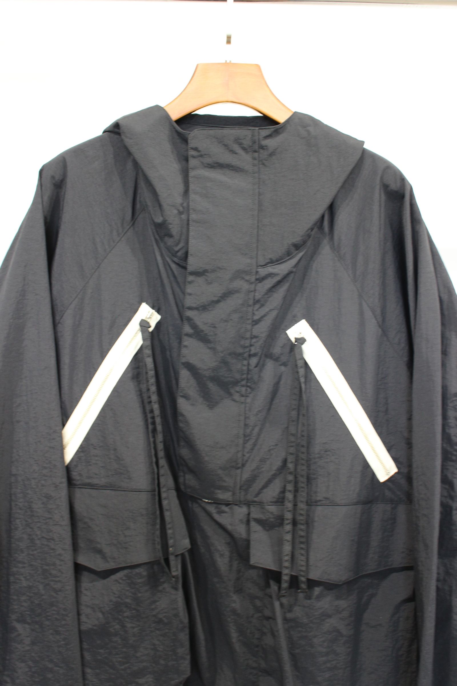 my beautiful landlet - NYLON DYED TAFFETA ANORAK HOODIE/BLACK