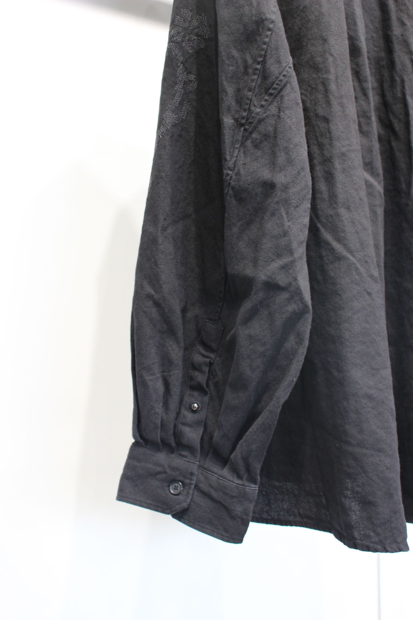[ラスト1点] L/C NEP FLOWER EMBROIDERY OVER SHIRT | BLACK | オーバーシャツ