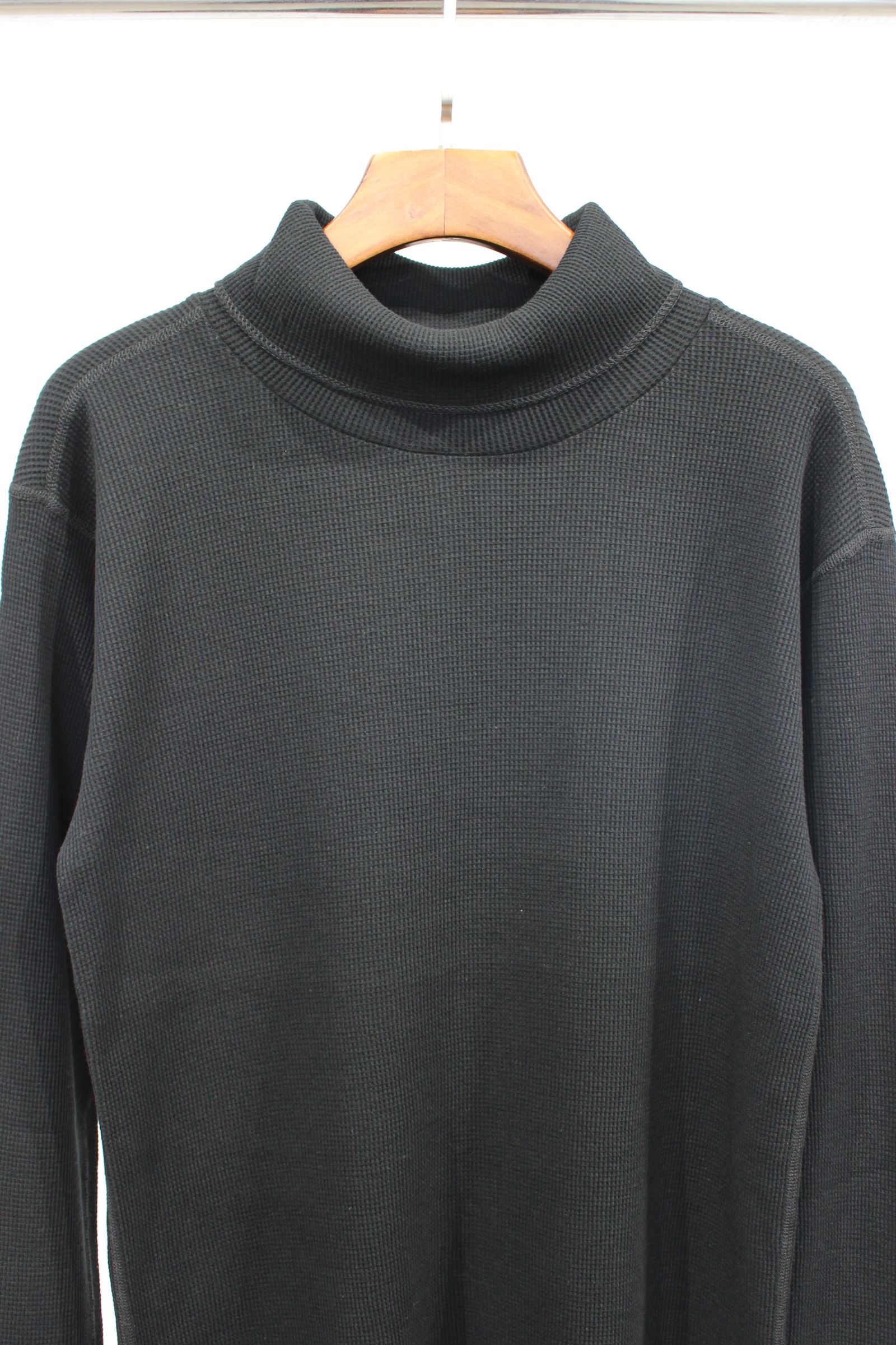 ANCELLM - [ラスト1点] DAMAGE WAFFLE CREW HI-NECK LS T-SHIRT