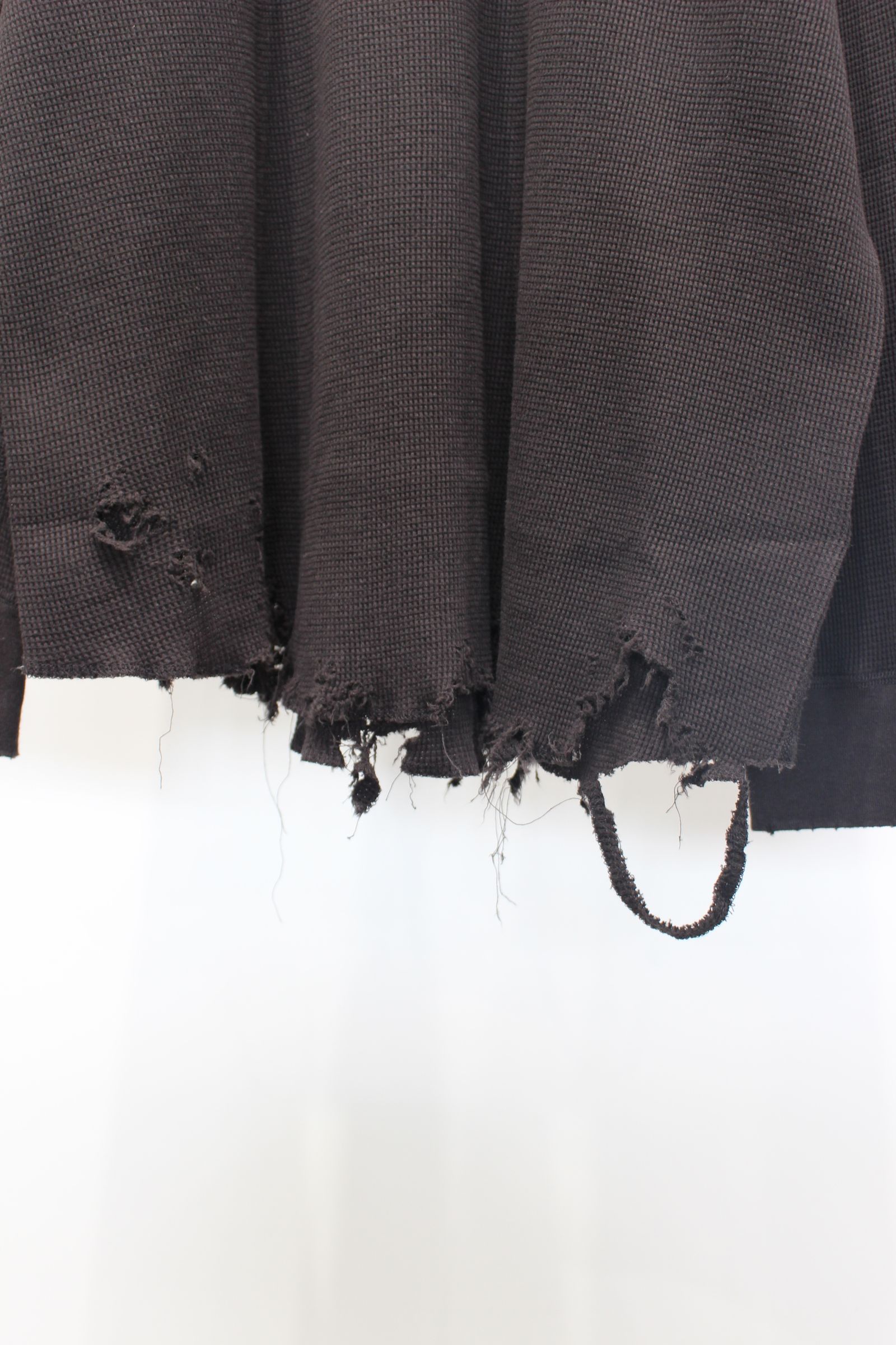 DAMAGE WAFFLE CREW LS | D.BROWN | カットソー