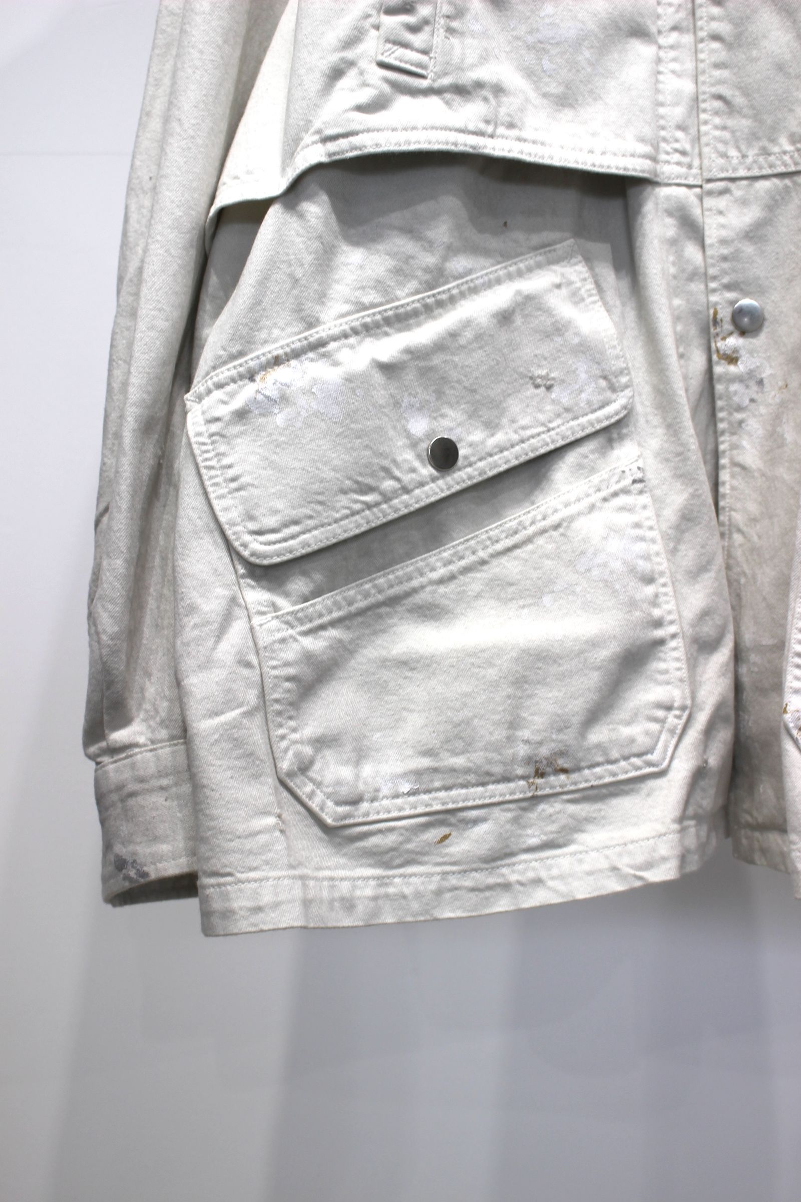 AGING DENIM HALF JACKET | G.WHITE | デニムハーフジャケット