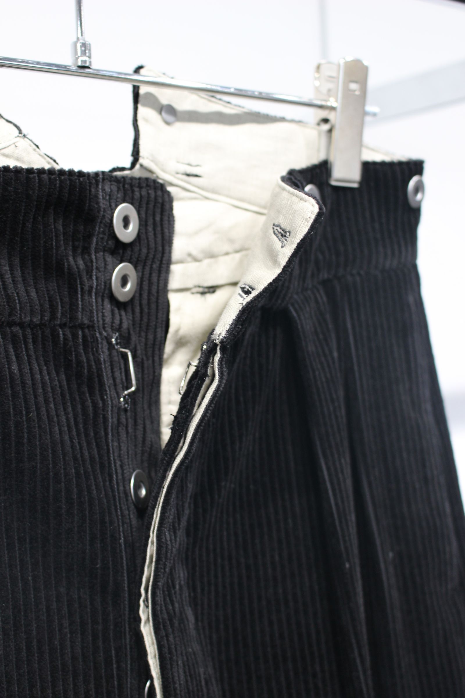 DEADSTOCK WIDE CORDUROY "BOURGERON" FRENCH WORK TROUSER | BLACK | コーデュロイスラックス