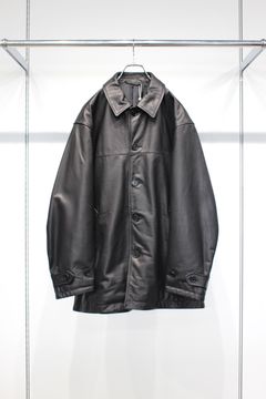 LEATHER CAR COAT | BLACK | レザーコート
