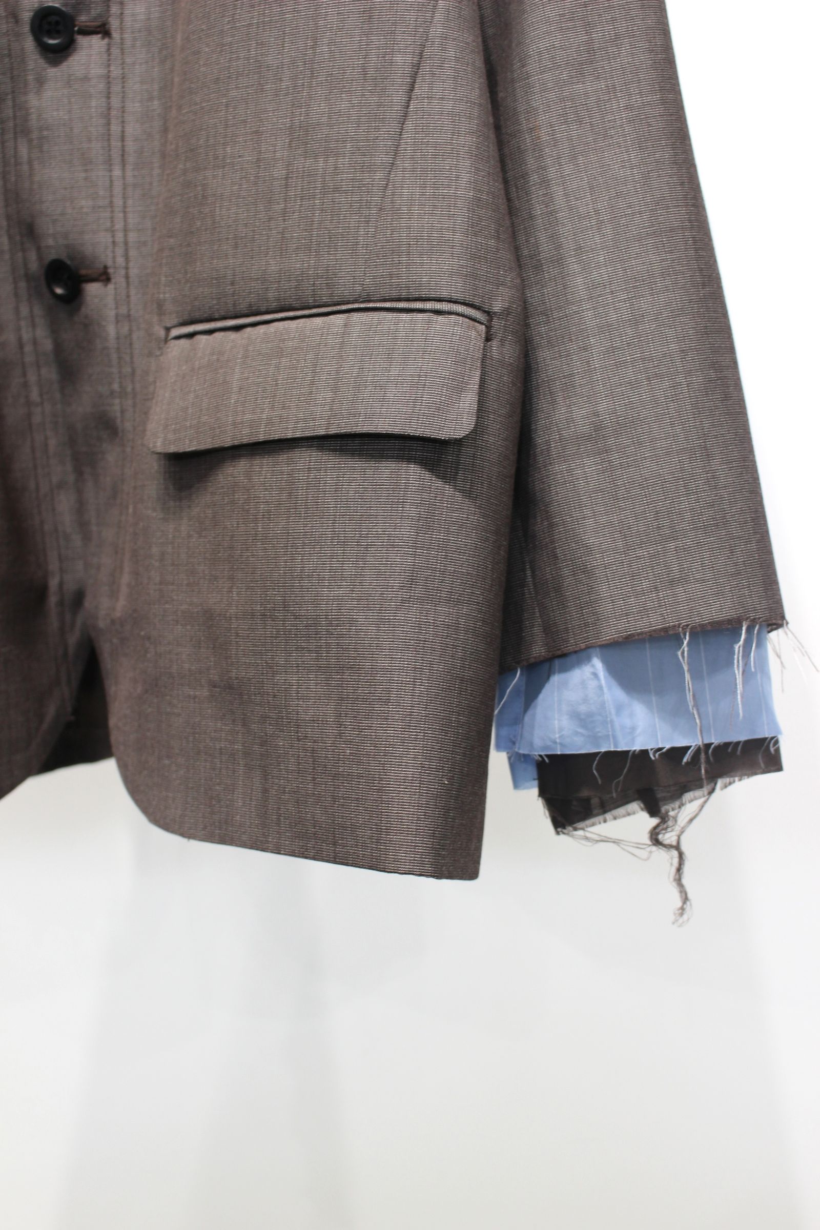 LAYERED TAILORED JACKET | HAKEME WIDE SLACKS | BROWN | セットアップ