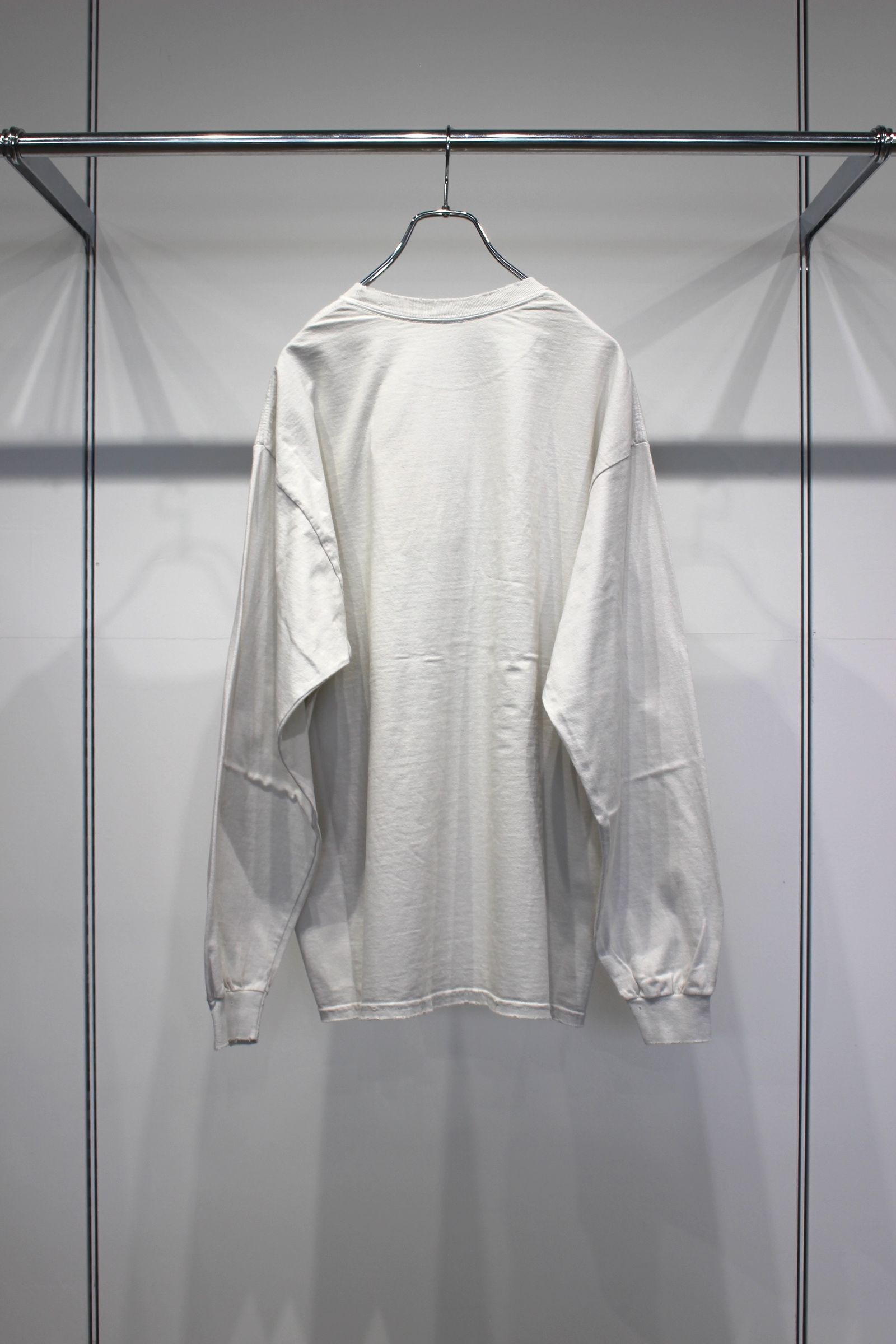 [ラスト1点] EMBROIDERY DYED LS T-SHIRT | WHITE | カットソー