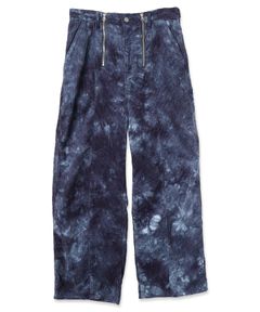 SWITCHING ZIP DYDE CORDUROY PANTS | NAVY | コーデュロイパンツ