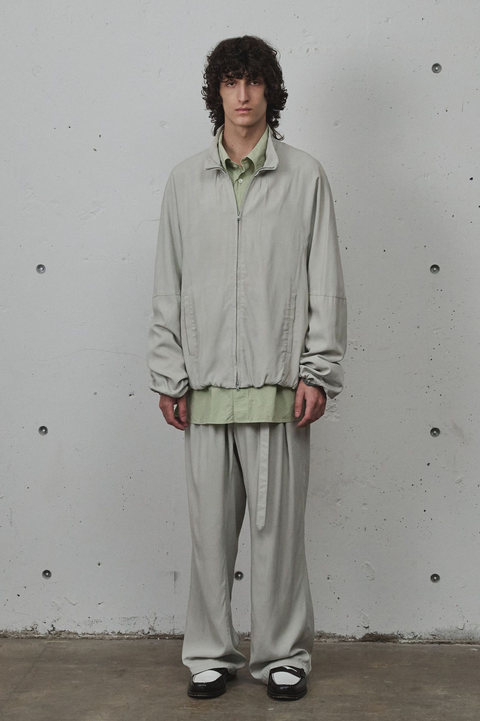 [ラスト1点] VISCOSE BELT-LESS TROUSERS | MINT | スラックス