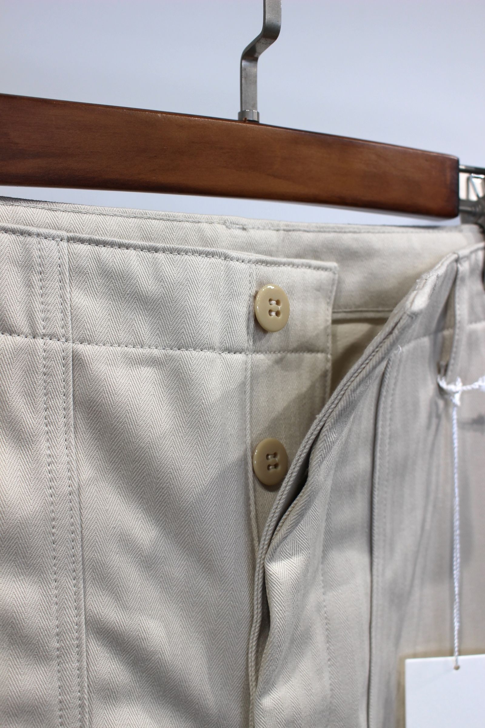 ORGANIC COTTON HBT TWILL BAKER PANTS/IVORY